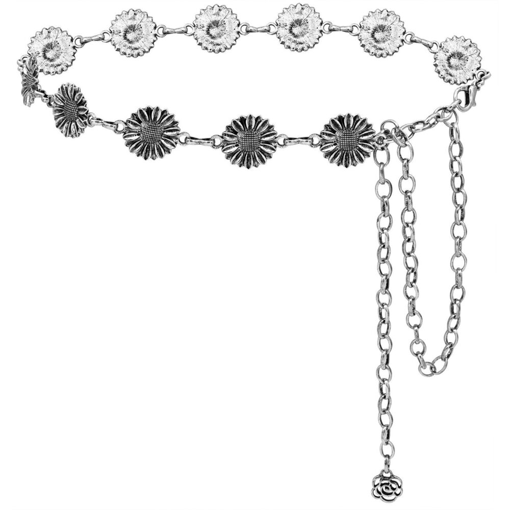 6936 Western Chain Belt For Women Concho Metal Waist Dresses
